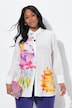 Bluse, Flamingos, A-Linie, Hemdkragen, Langarm