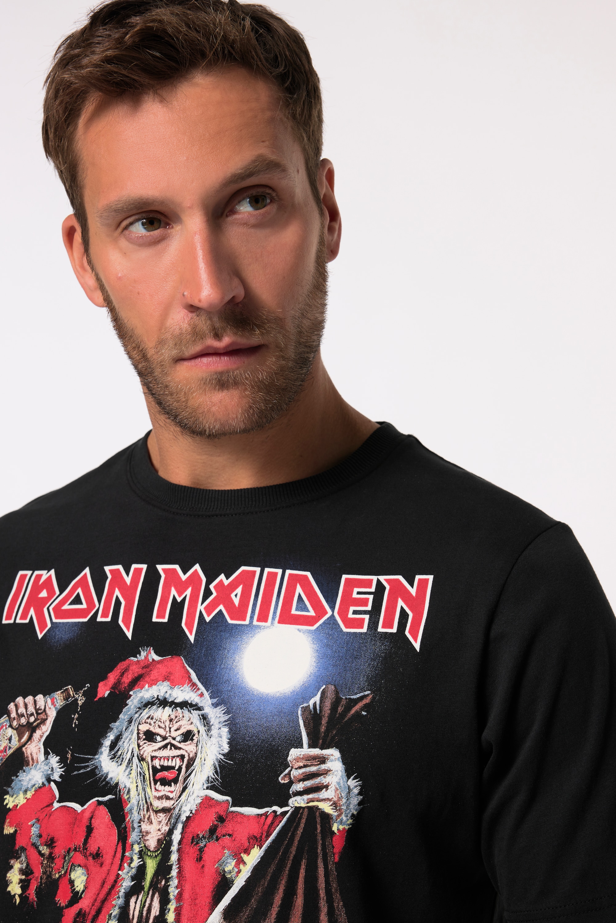 JP 1880 Herren große Größen JP1880 T Shirt Bandshirt Iron Maiden Weihnachten
