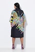 Robe midi motif papillon, manches 3/4 et col chemise