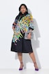 Robe midi motif papillon, manches 3/4 et col chemise