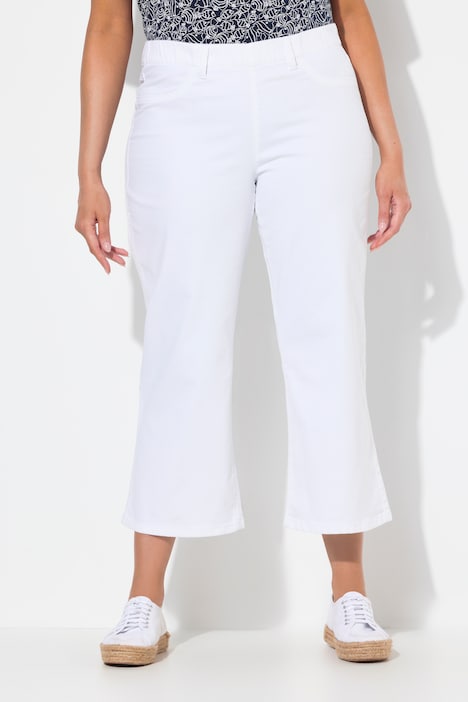 Denimculotte Mary, brede ben, elastisk linning