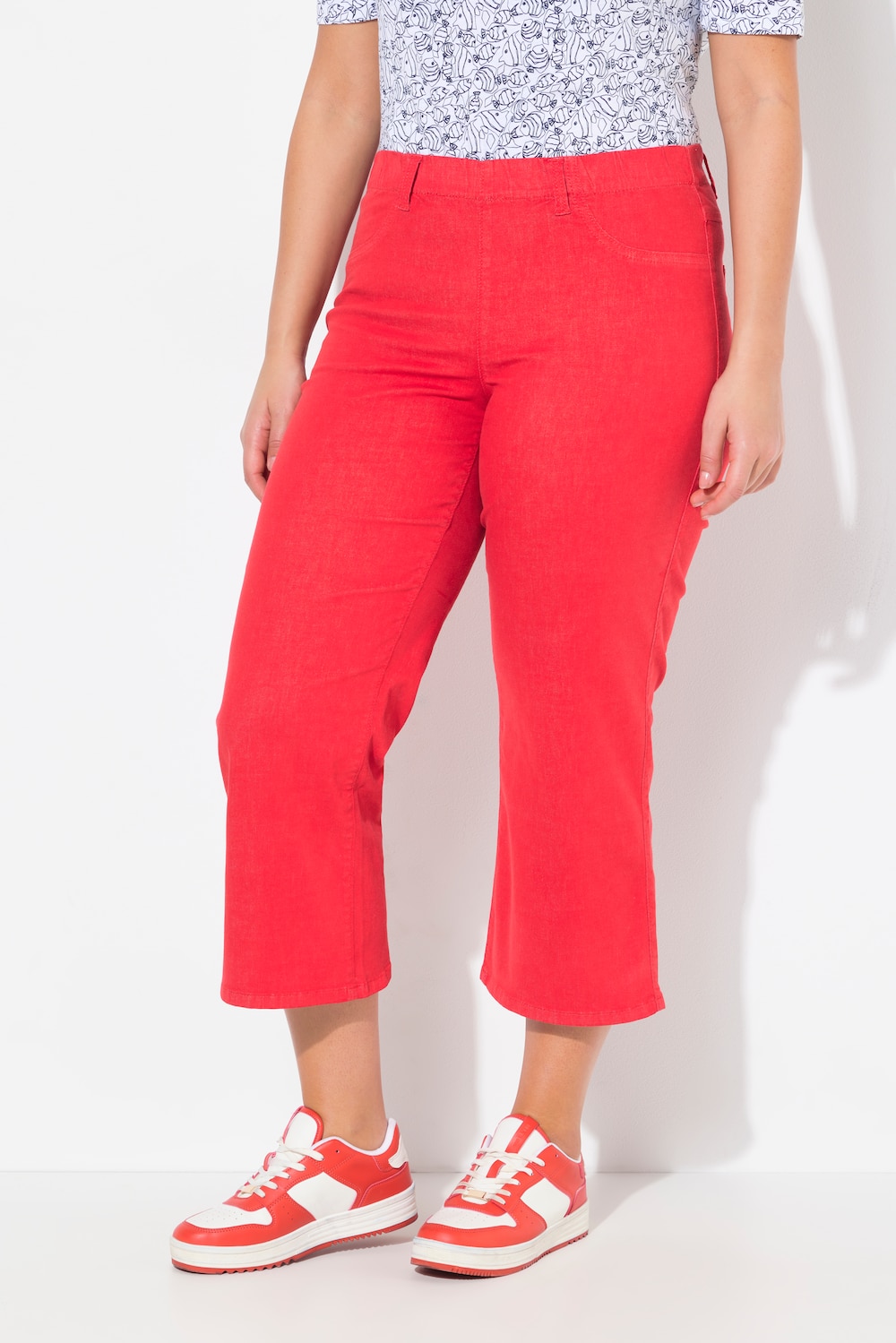 Große Größen Jeansculotte Mary, Damen, rot, Größe: 62, Baumwolle/Polyester, Ulla Popken