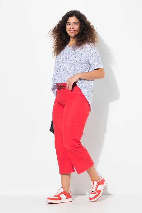 Denimculotte Mary, brede ben, elastisk linning