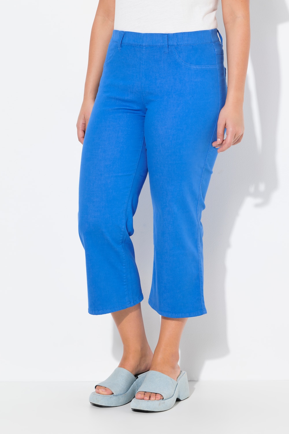 Große Größen Jeansculotte Mary, Damen, blau, Größe: 42, Baumwolle/Polyester, Ulla Popken