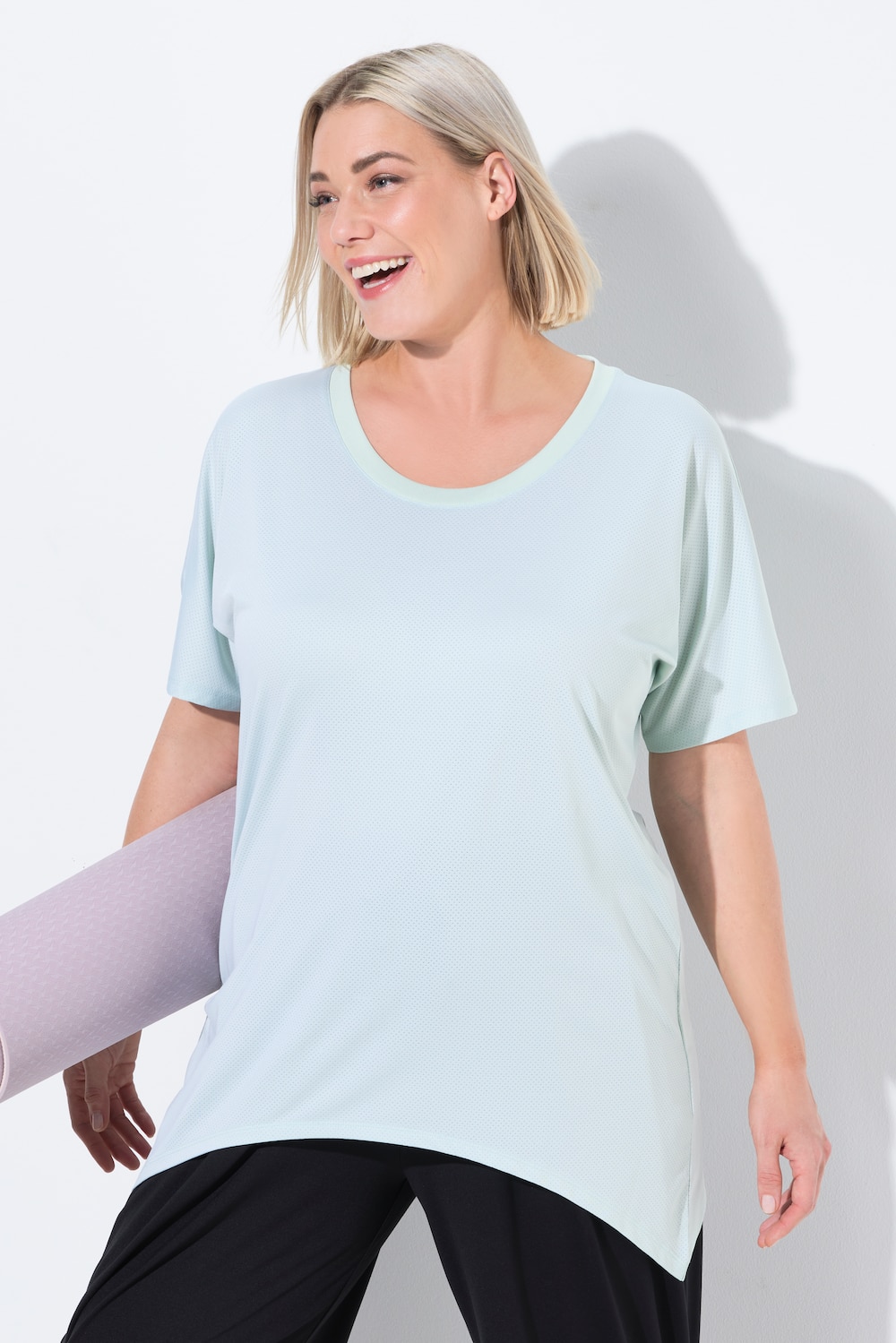 Große Größen Funktions-Shirt, Damen, türkis, Größe: 50/52, Polyester, Ulla Popken