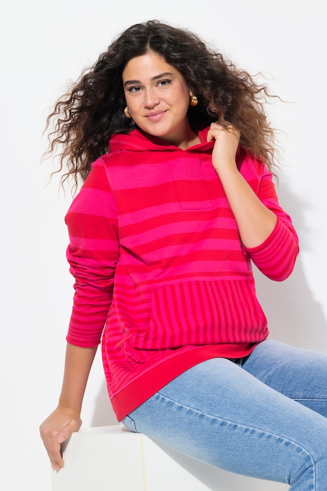 Oversized Striped Long Sleeve Hoodie