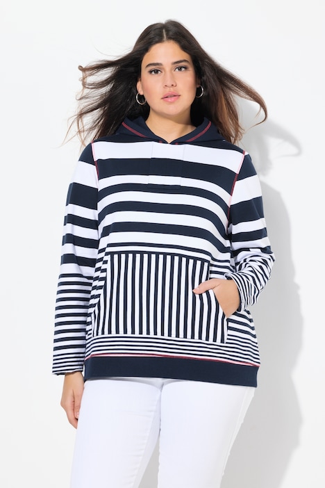 Oversized Striped Long Sleeve Hoodie