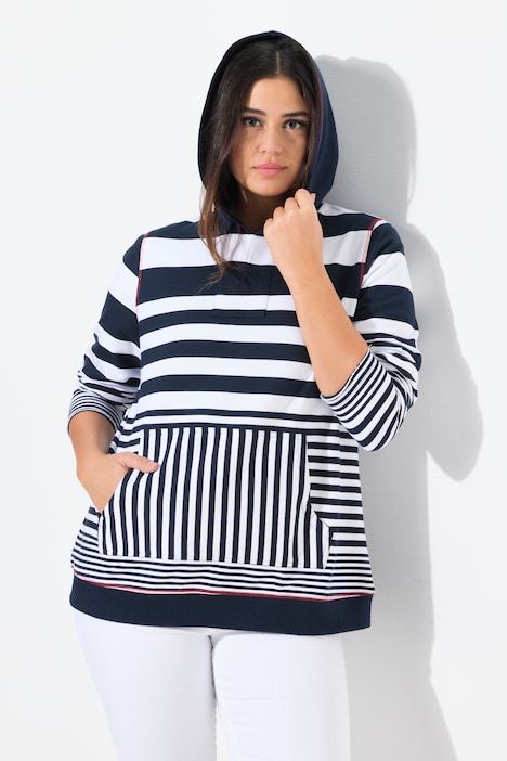 Oversized Striped Long Sleeve Hoodie