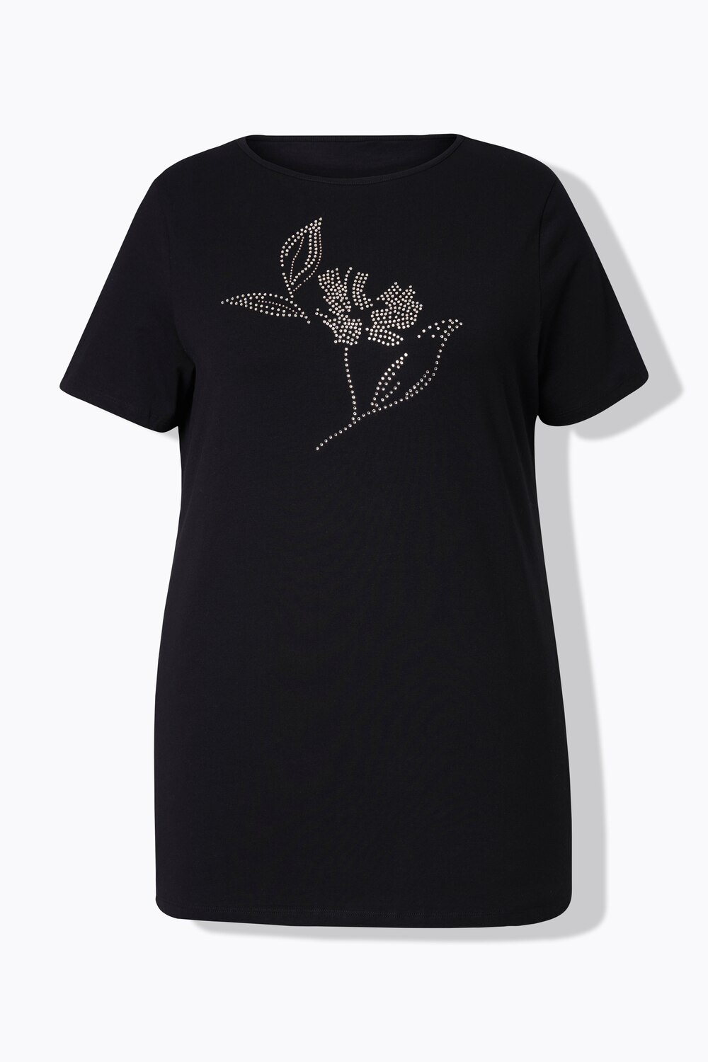 Stora storlekar T-shirt, Dam, svart, storlek: 46, Bomull, Mia Moda