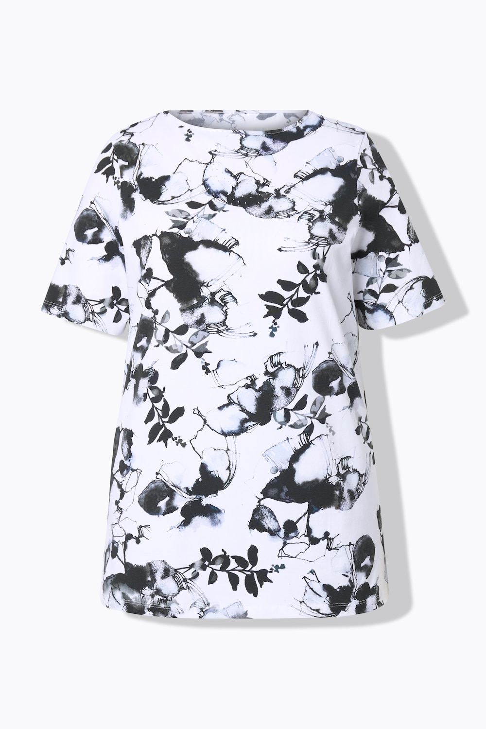Stora storlekar T-shirt, Dam, svart, storlek: 44, Bomull, Mia Moda