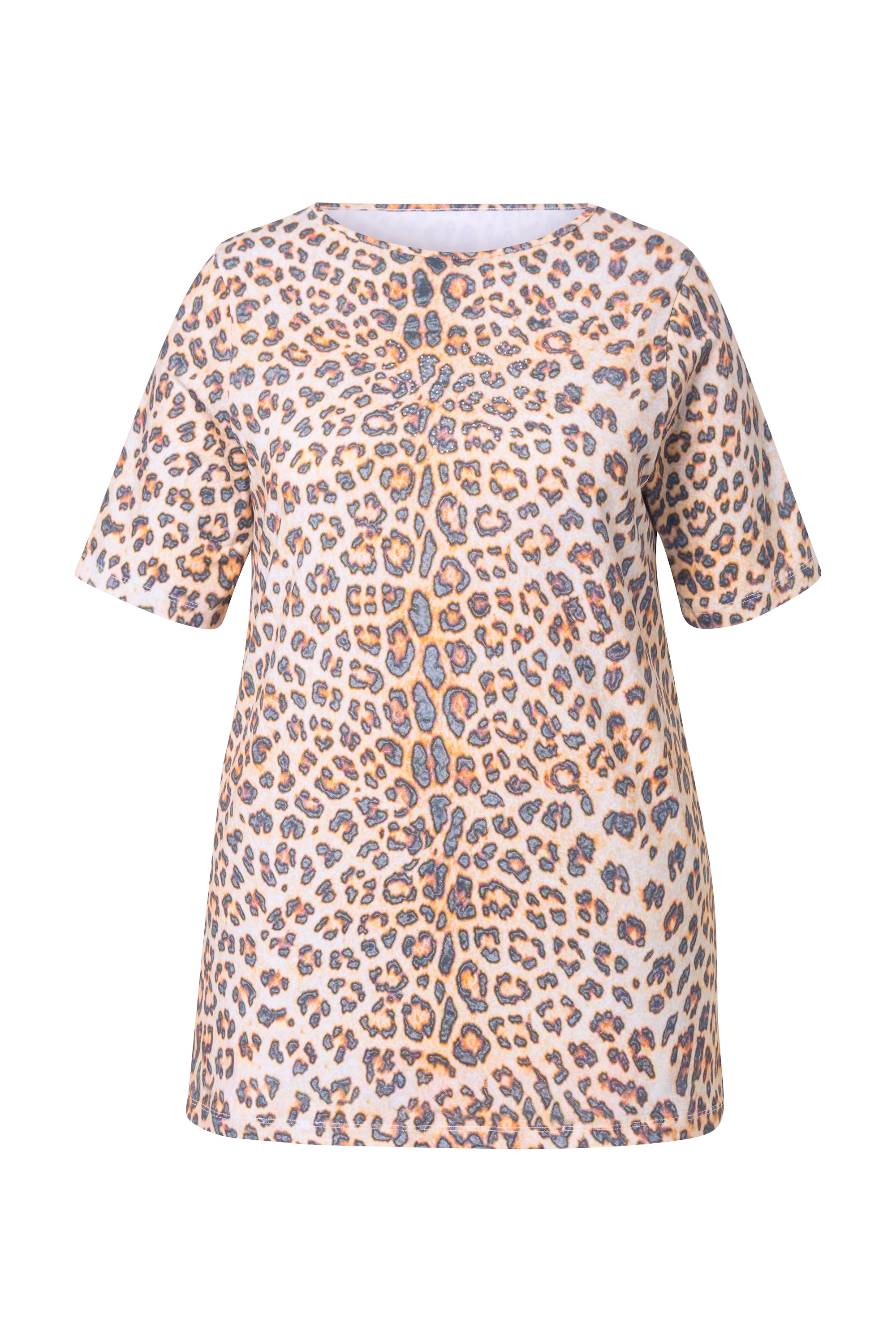 MIAMODA Damen große Größen T Shirt A Linie Leo Muster 839595