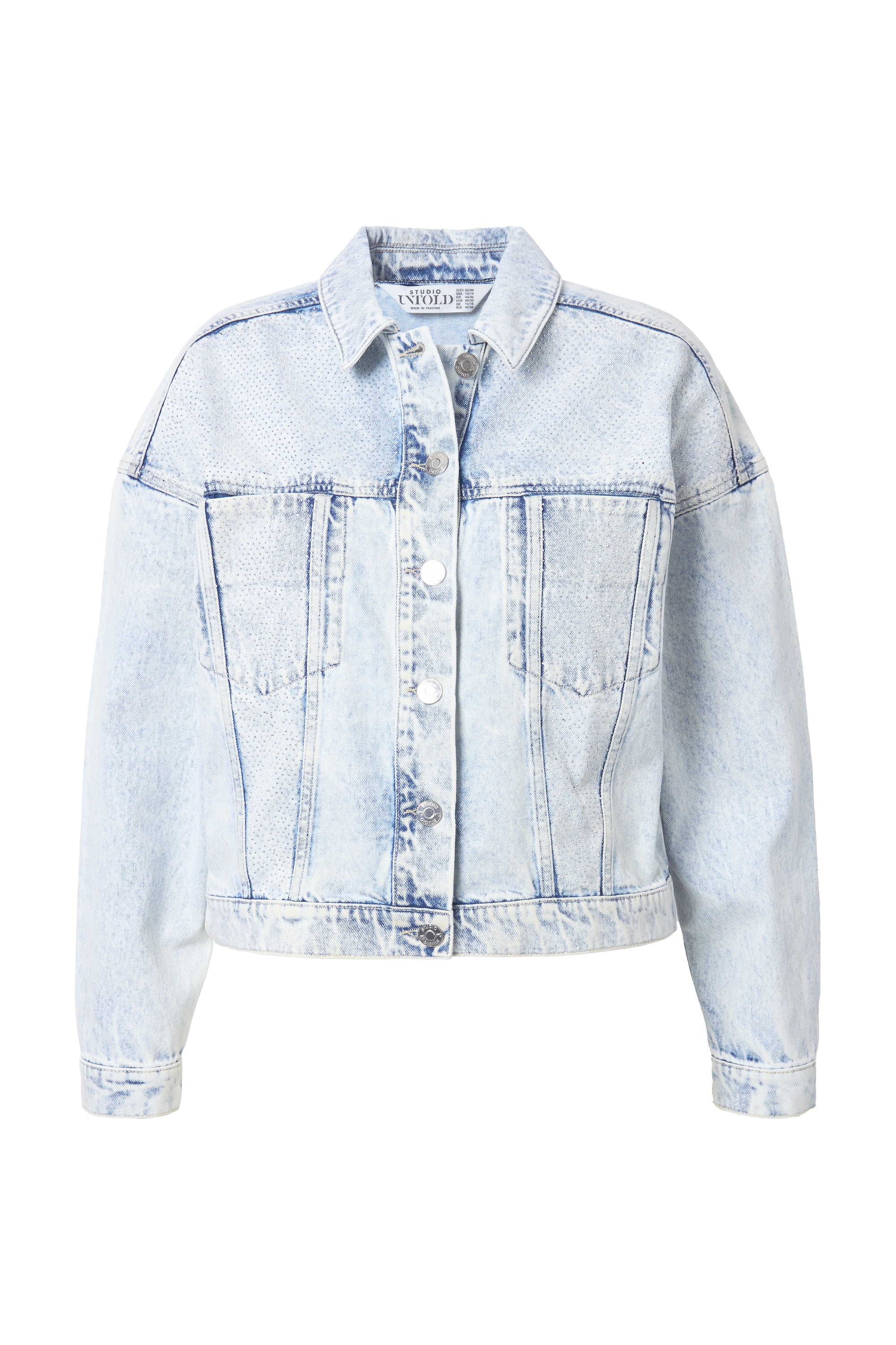 Studio Untold Damen große Größen Jeansjacke oversized Glitzernieten 839612