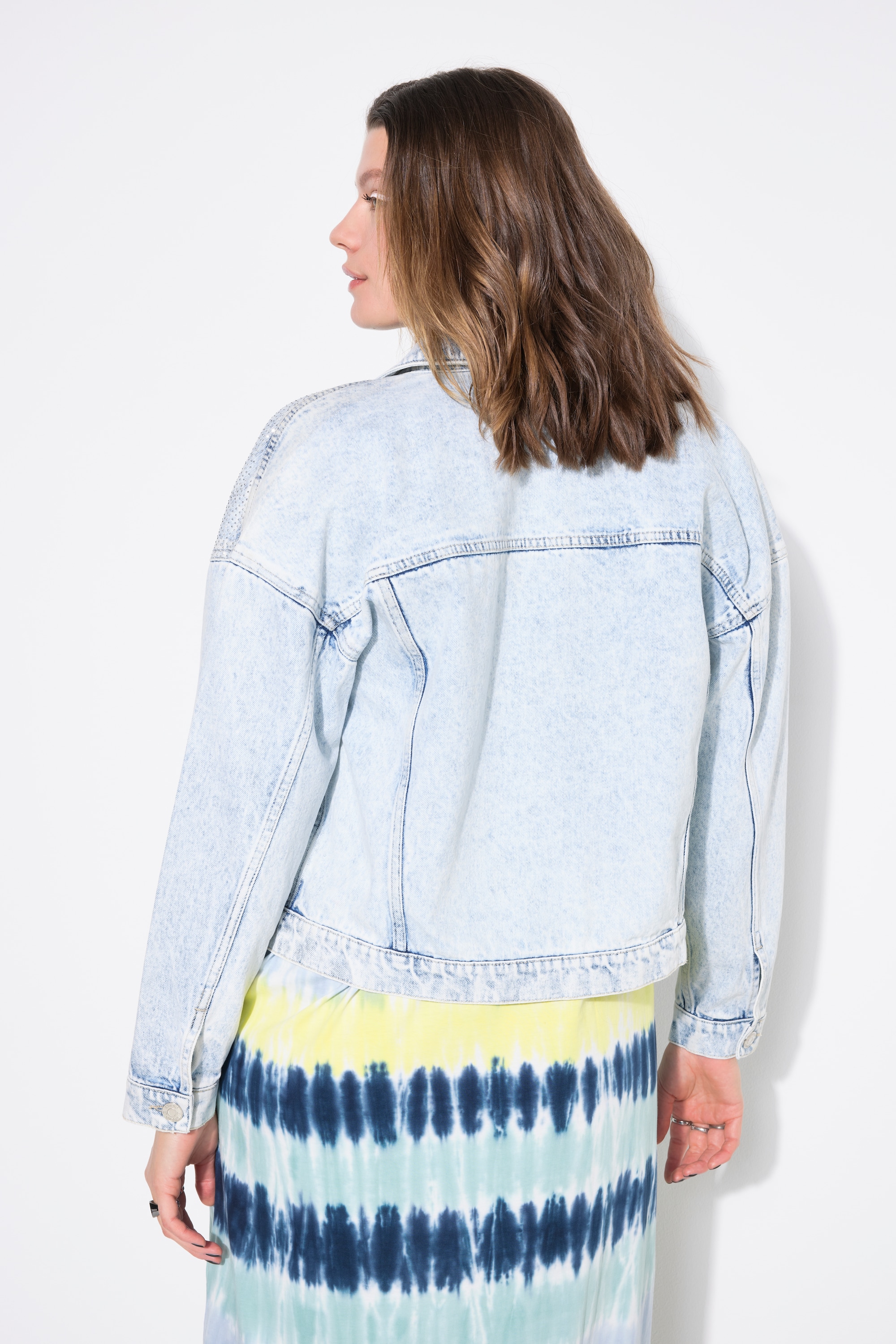Studio Untold Damen große Größen Jeansjacke oversized Glitzernieten 839612