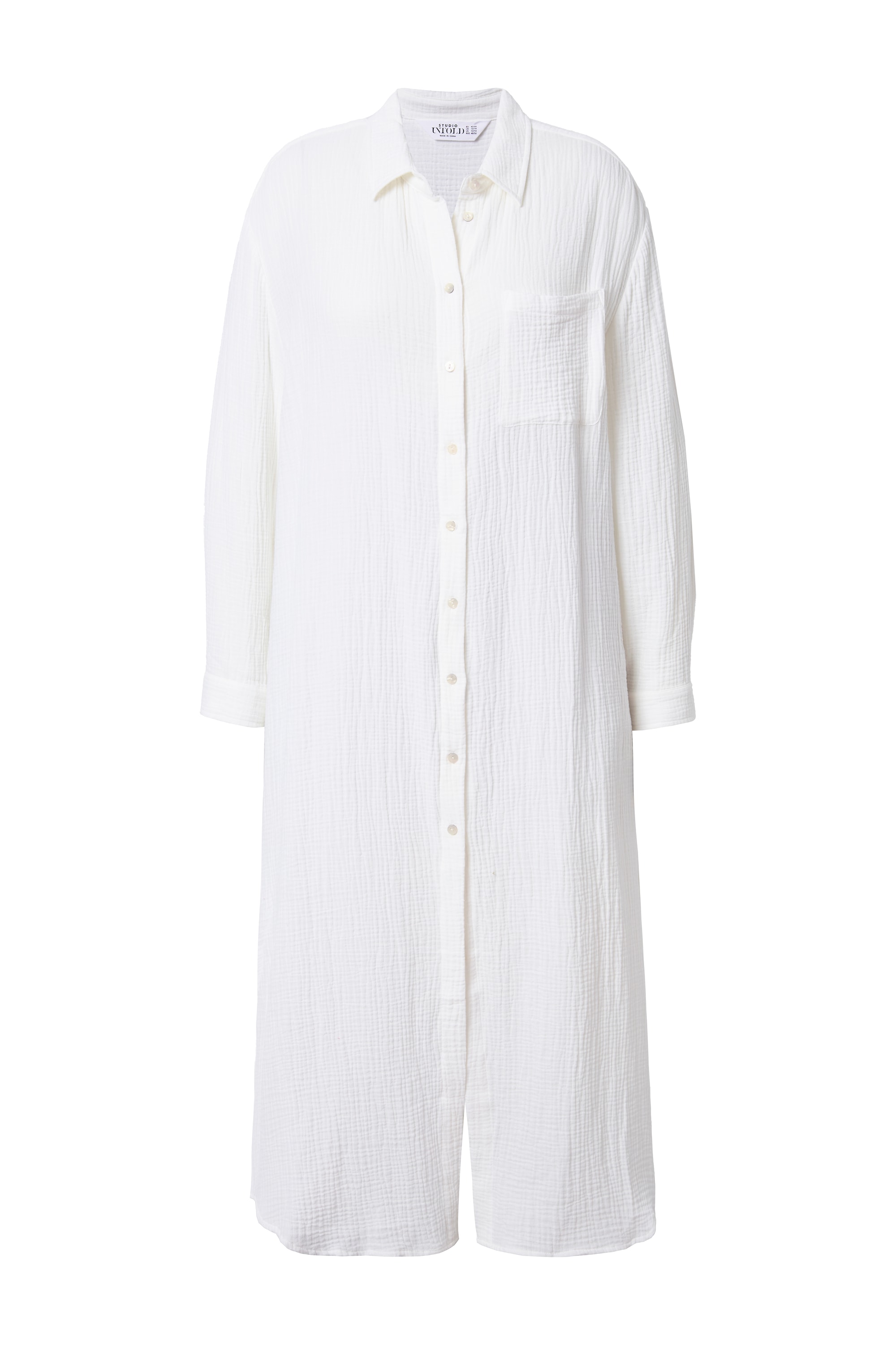 Studio Untold Damen große Größen Musselin Longbluse Hemdkragen Langarm 839620