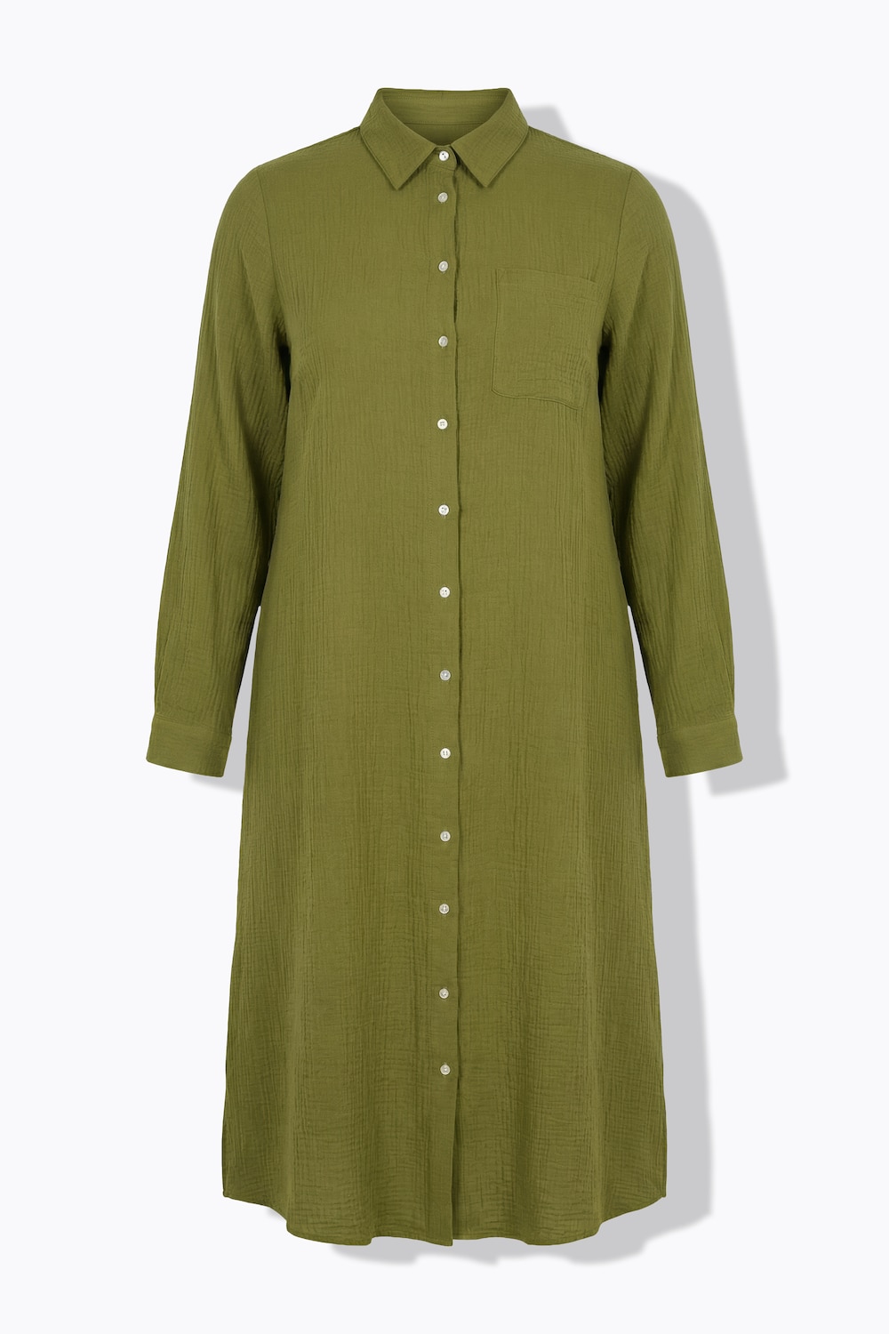 Stora storlekar Lång blus i muslin, Dam, brun, storlek: 42/44, Bomull, Studio Untold