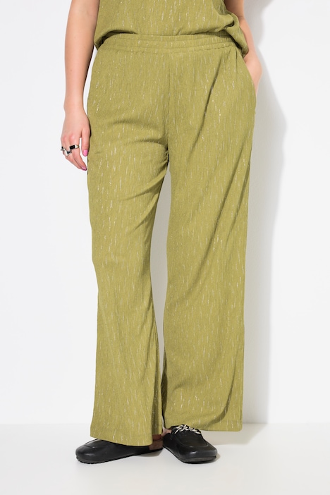 Pantalon en crêpe effet brillant, coupe Wide Legs, taille élastique