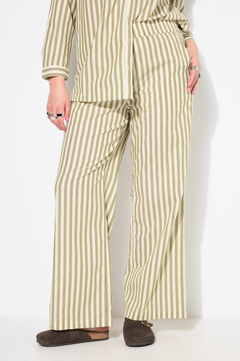 Pantalon rayé, coupe Wide Legs et taille élastique