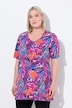 Colorful Tropical Print Knit  Short Sleeve Cotton Tunic