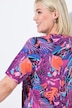 Colorful Tropical Print Knit  Short Sleeve Cotton Tunic