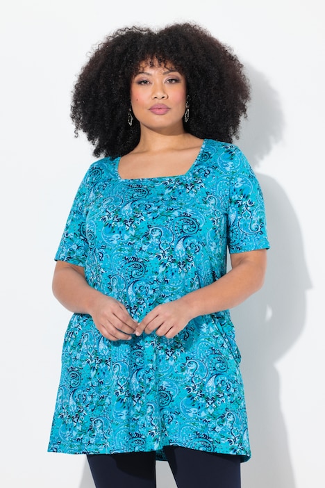 Paisley Print Empire Knit Tunic