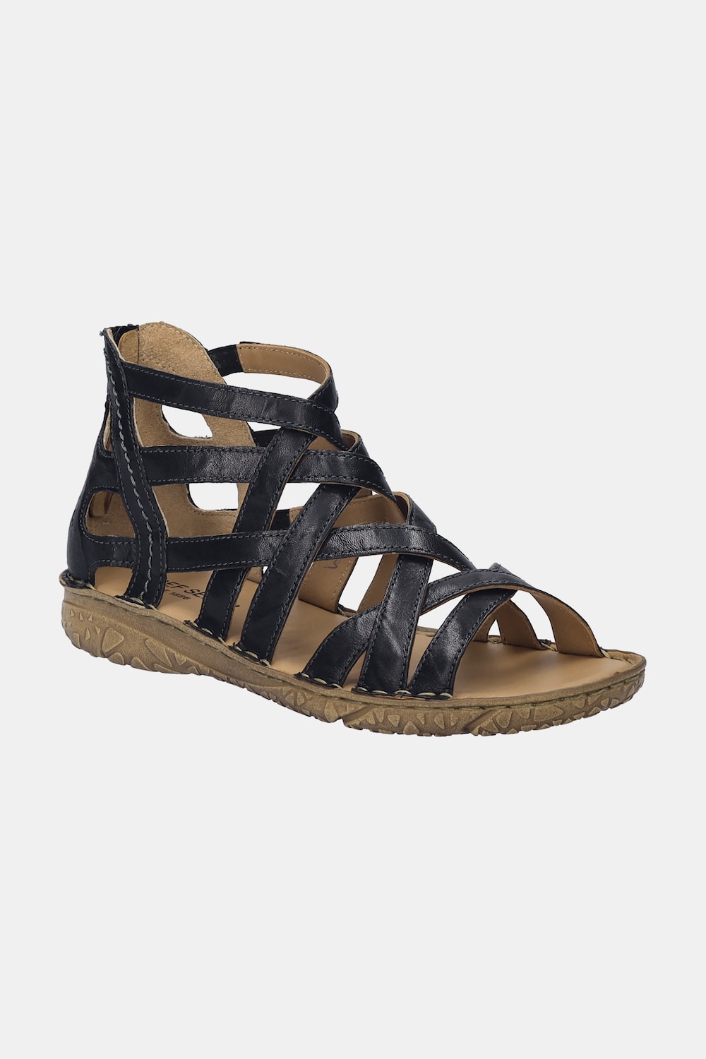 Romeinse sandalen van leer, Josef Seibel, rits, comfortabele wijdte