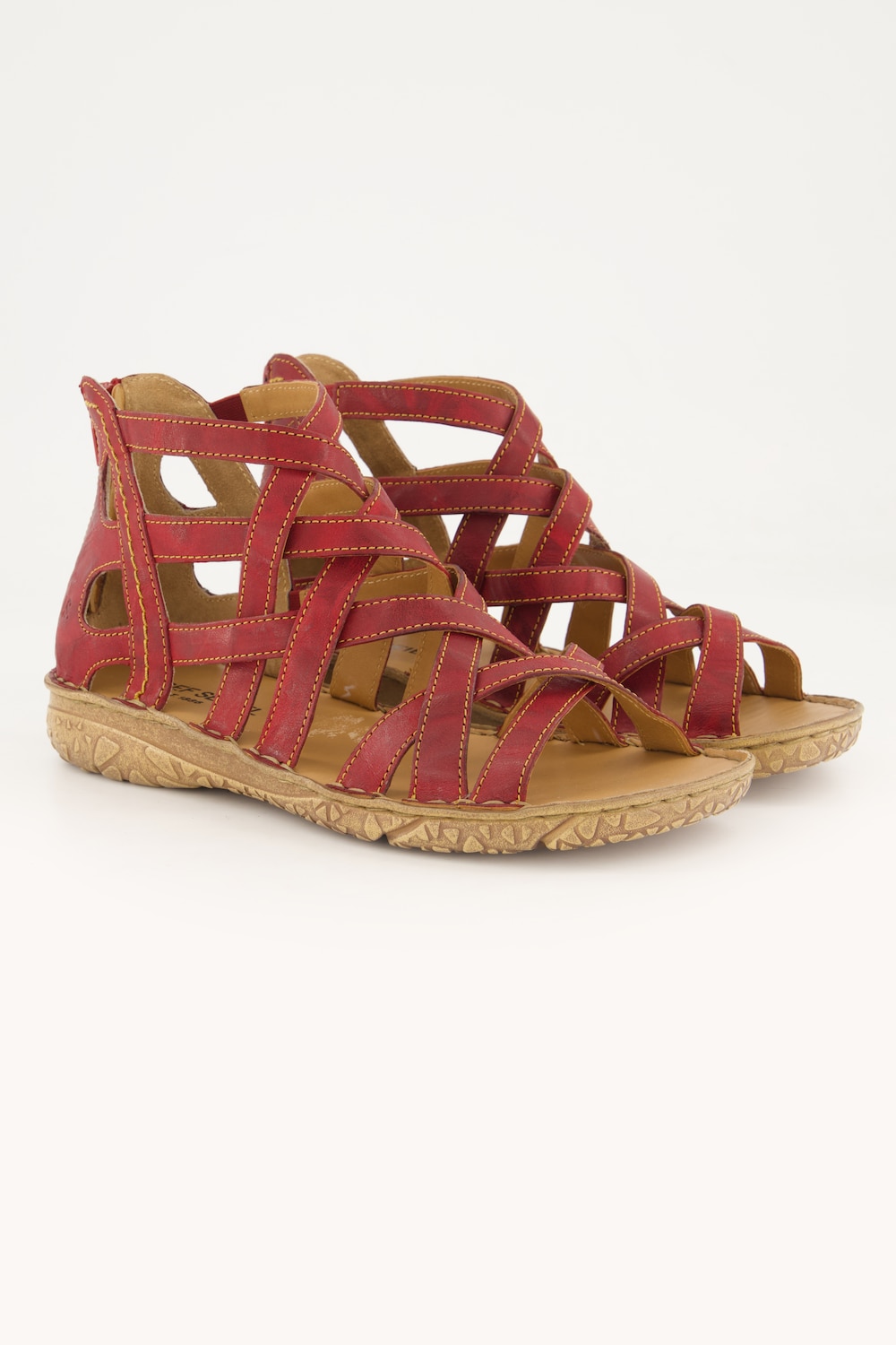 Leder-Römersandalen, Damen, rot, Größe: 45, Leder, Ulla Popken