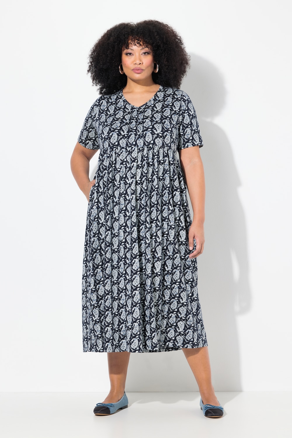 Große Größen Maxikleid, Damen, blau, Größe: 50/52, Baumwolle, Ulla Popken