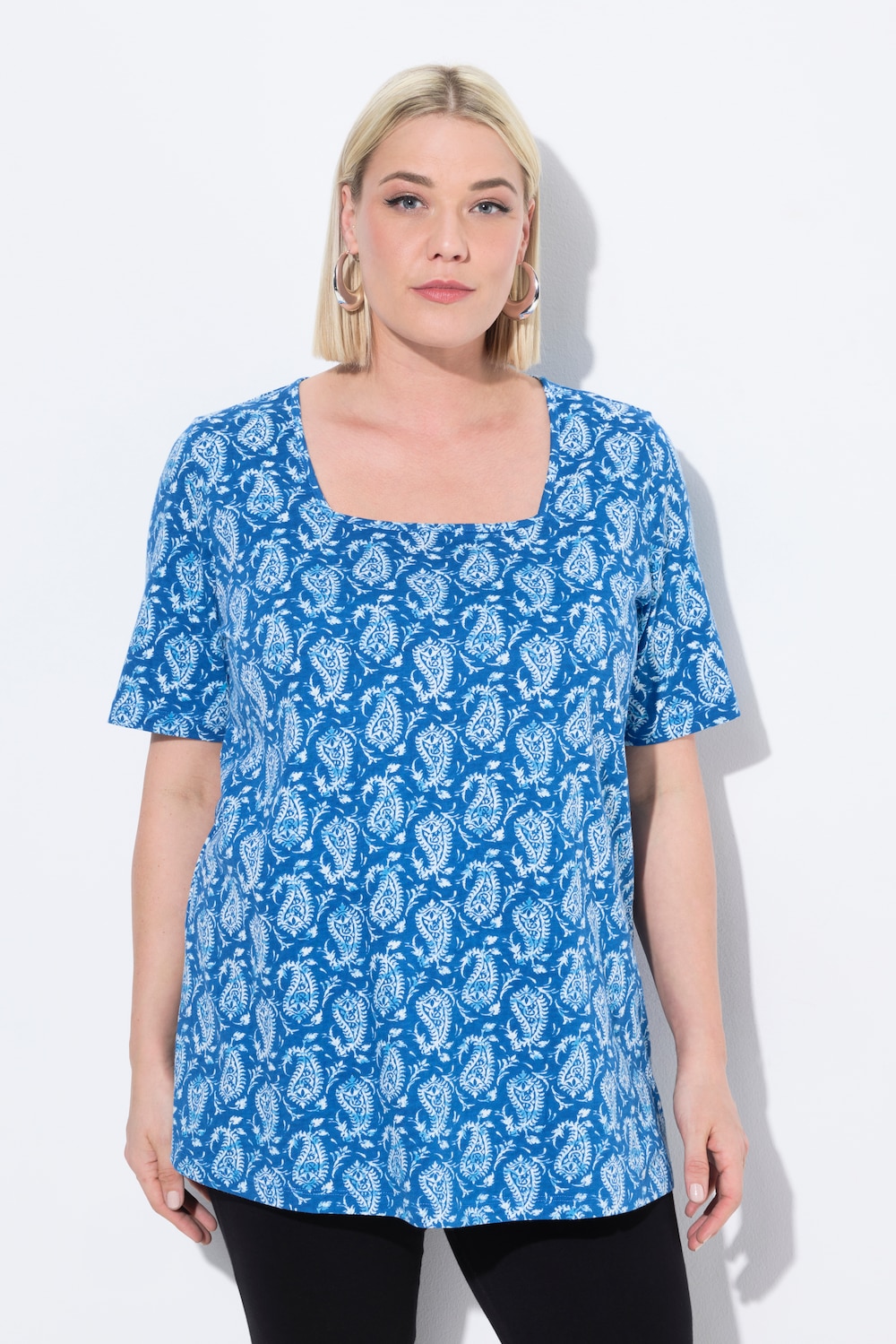 Große Größen T-Shirt, Damen, blau, Größe: 62/64, Baumwolle, Ulla Popken