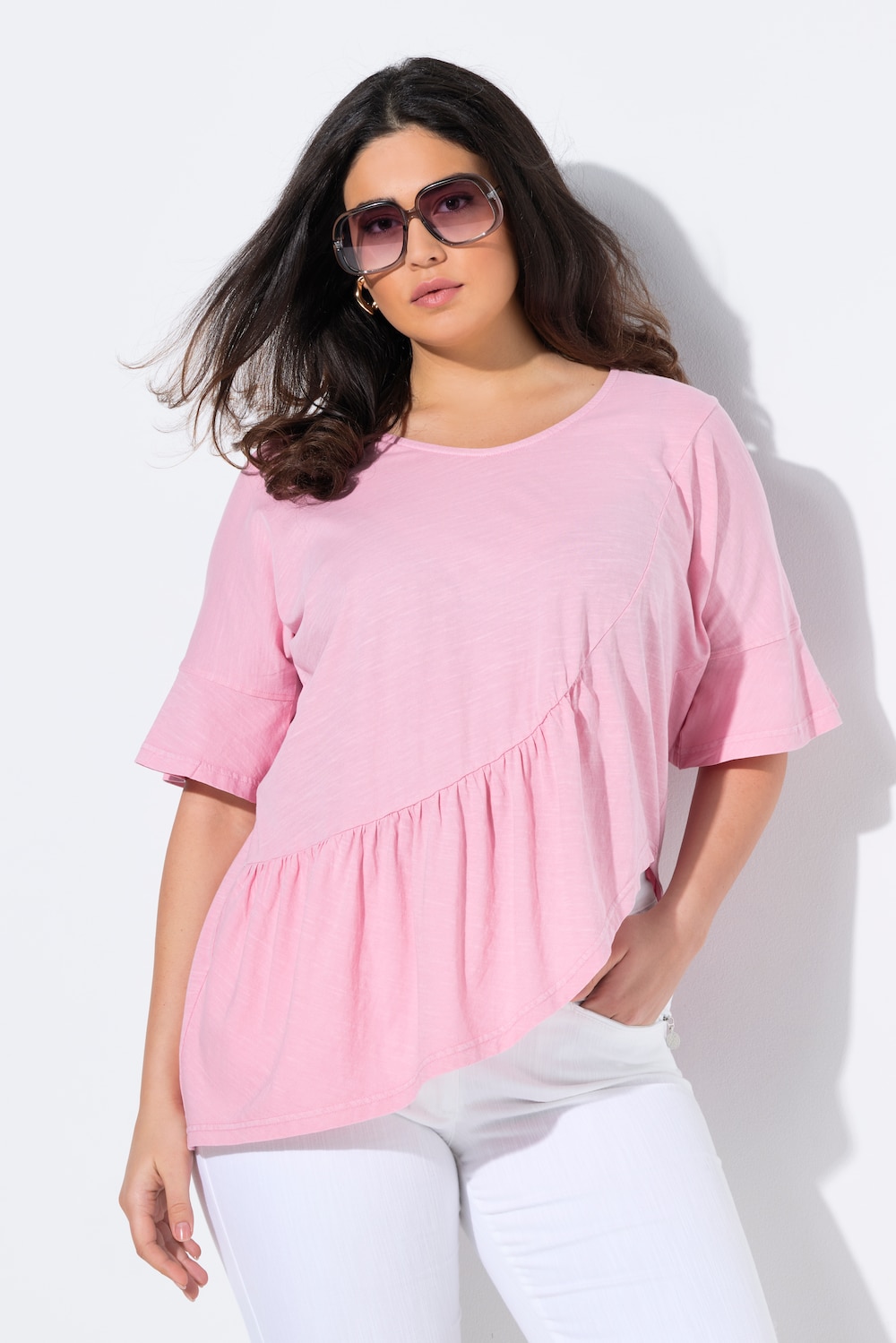 Thumbnail - Große Größen T-Shirt, Damen, rosa, Größe: 62/64, Baumwolle, Ulla Popken