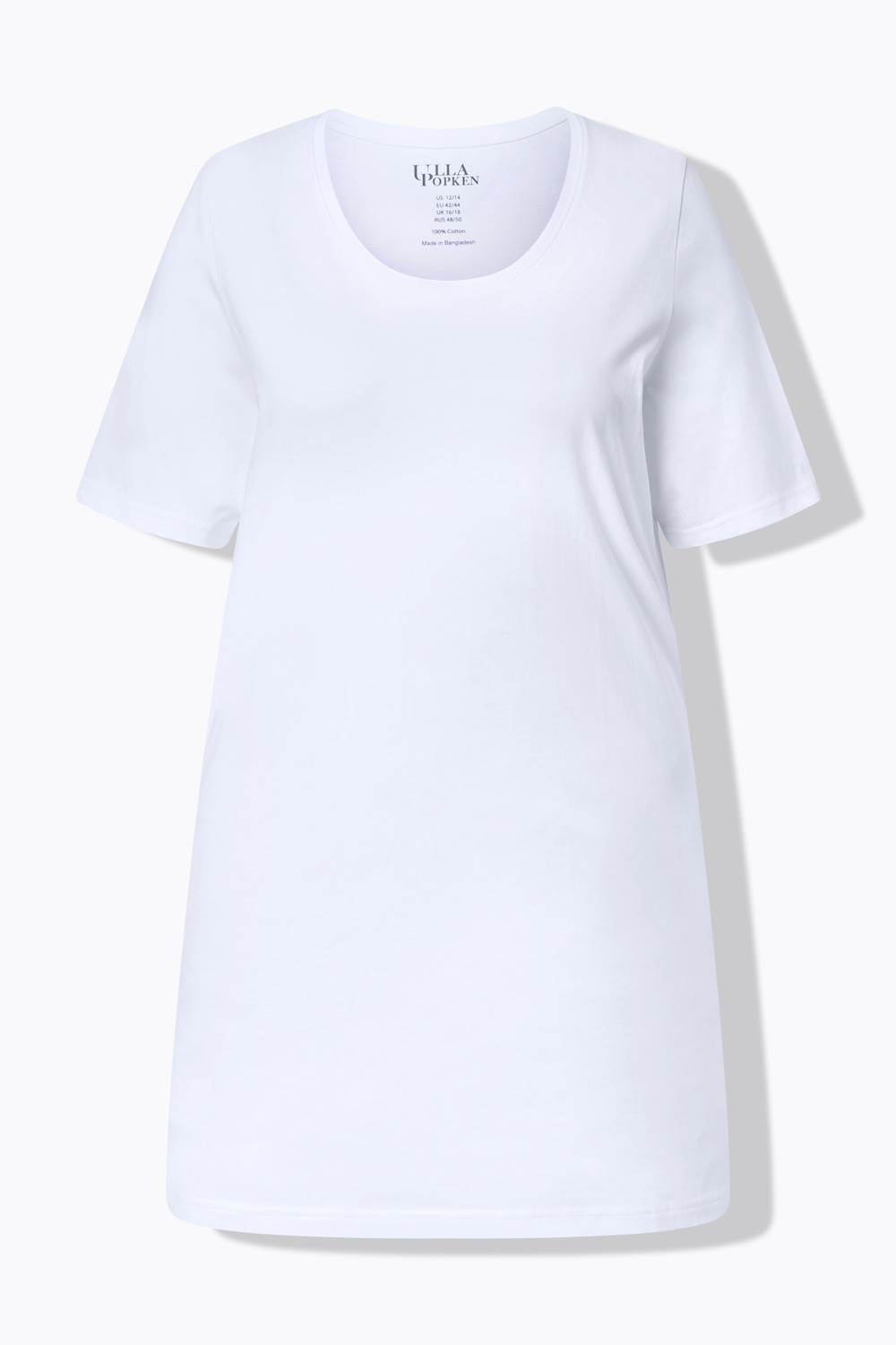 Stora storlekar T-shirt i A-linjemodell, Dam, vit, storlek: 46/48, Bomull, Ulla Popken
