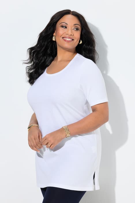 Longshirt, A-Linie, Rundhalsausschnitt, Halbarm