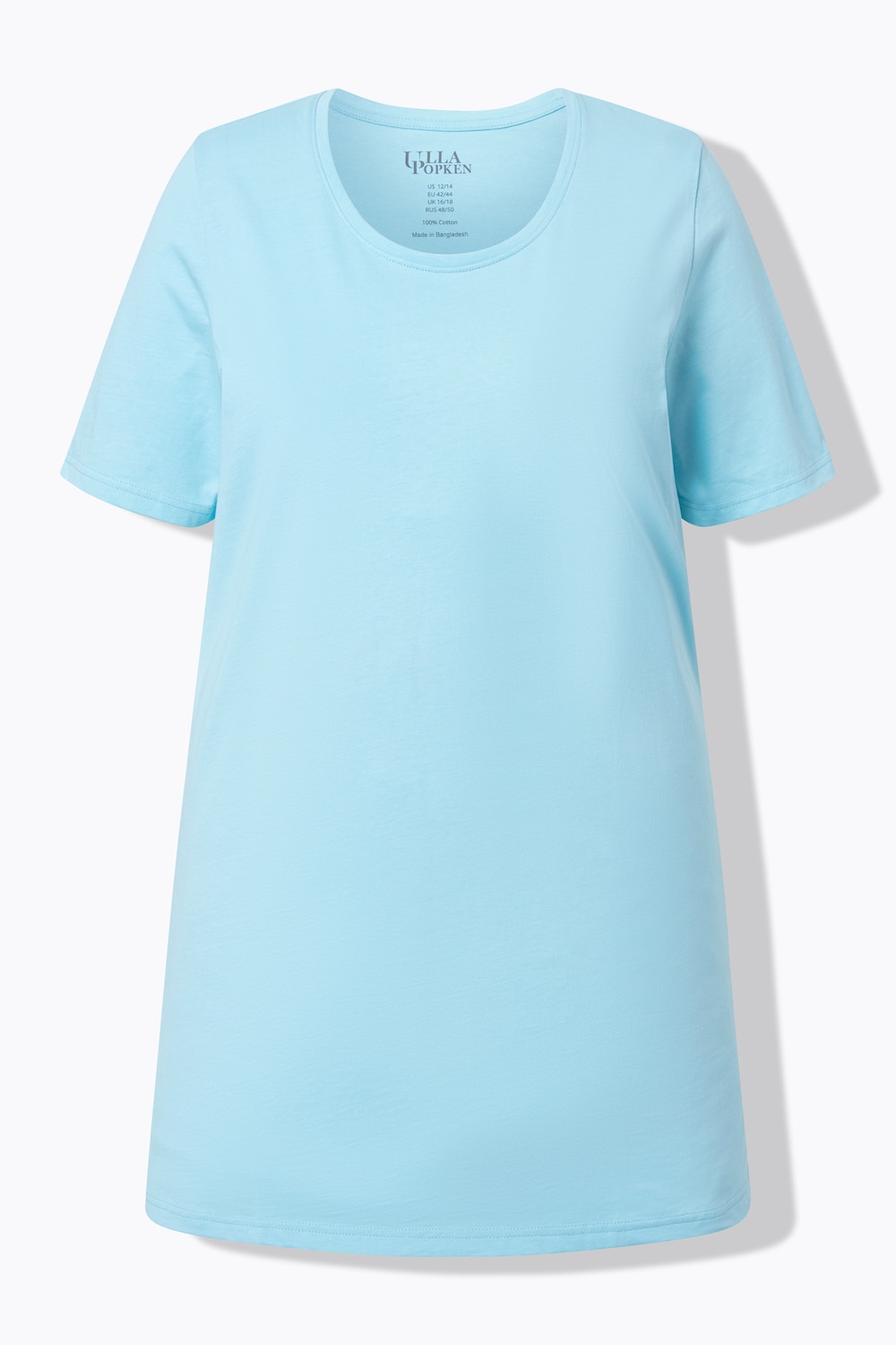 Stora storlekar T-shirt i A-linjemodell, Dam, turkos, storlek: 50/52, Bomull, Ulla Popken
