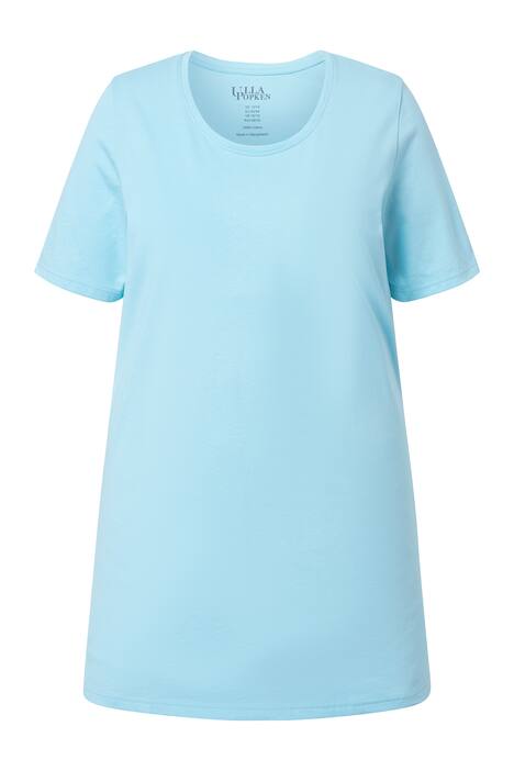 Dlouhé tričko, A střih, kulatý výstřih, krátké rukávy