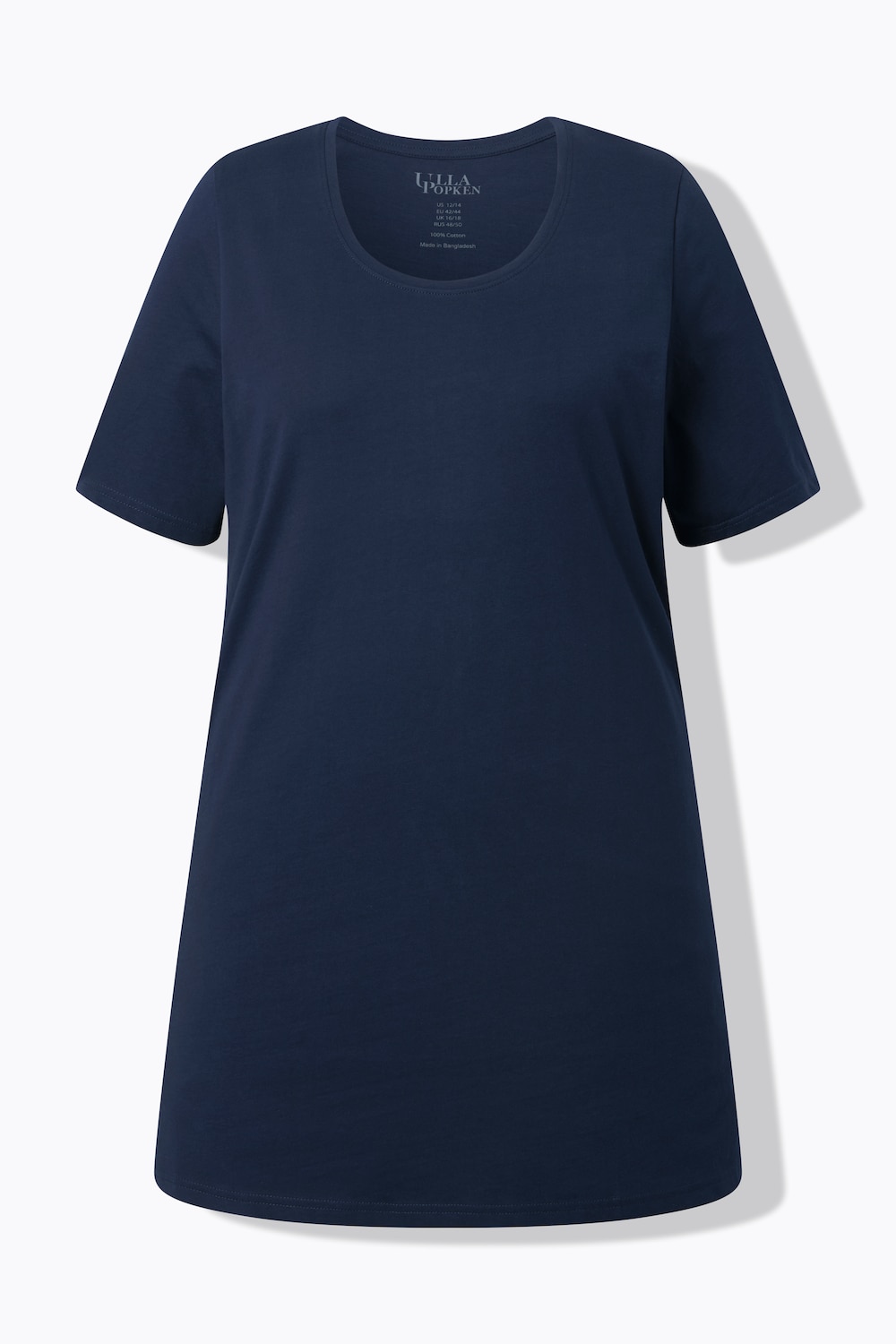 Stora storlekar T-shirt i A-linjemodell, Dam, blå, storlek: 66/68, Bomull, Ulla Popken