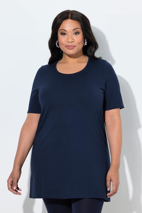 Longshirt, A-Linie, Rundhalsausschnitt, Halbarm