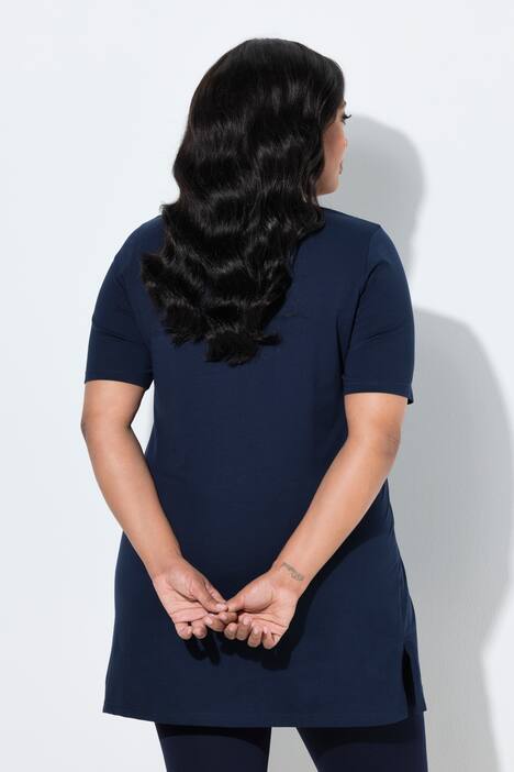 Longshirt, A-Linie, Rundhalsausschnitt, Halbarm