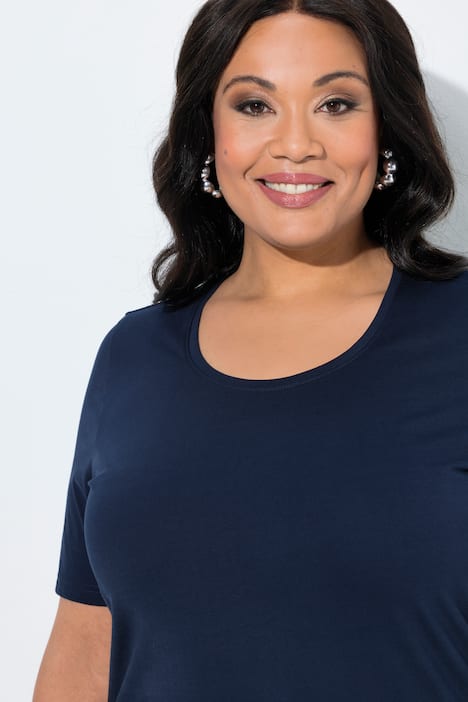 Longshirt, A-Linie, Rundhalsausschnitt, Halbarm