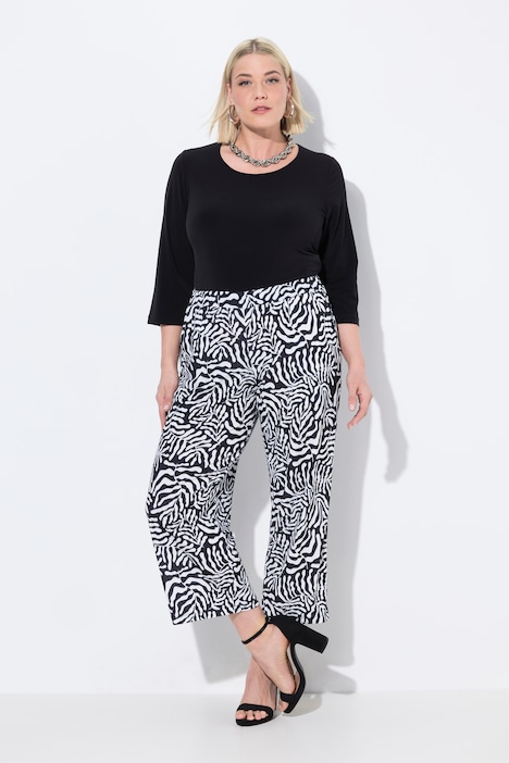 Matte Jersey Cropped Elastic Waist Pants