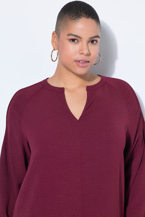 Tunika, A-Linie, Krepp, 3/4-Puffärmel