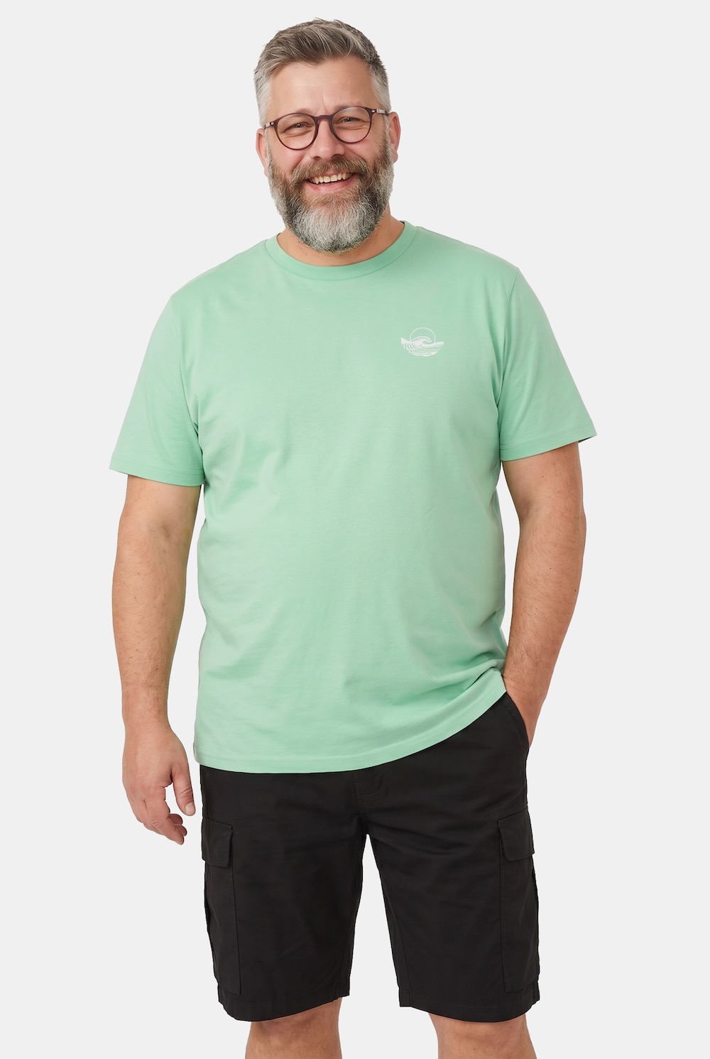 T-Shirt, Halbarm, kleiner Print, bis 8 XL