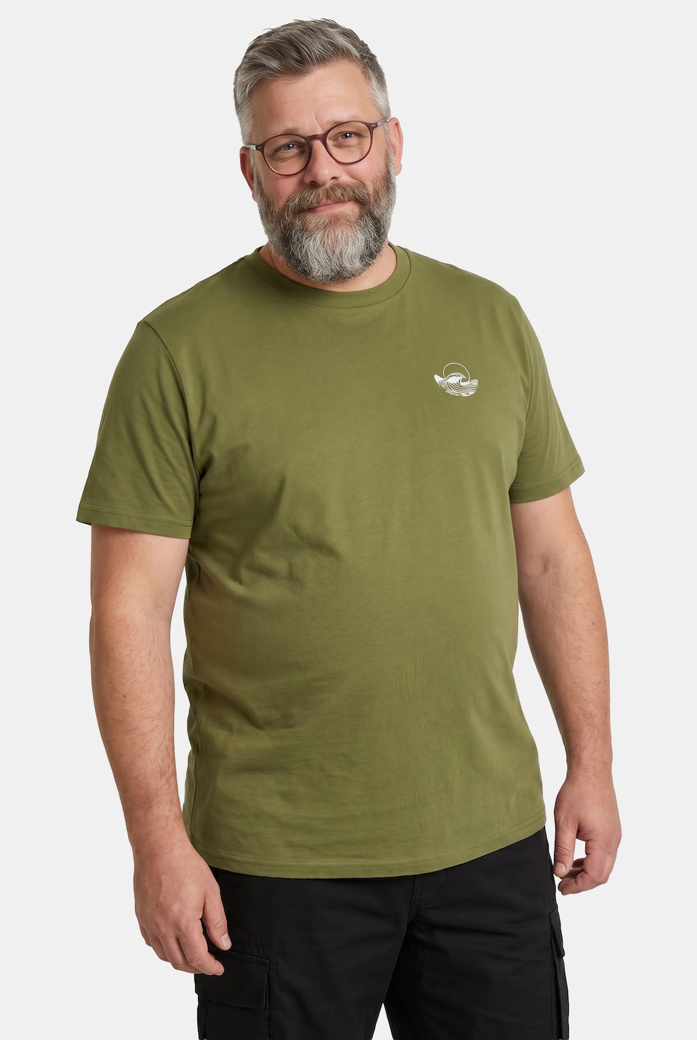 T-Shirt, Halbarm, kleiner Print, bis 8 XL