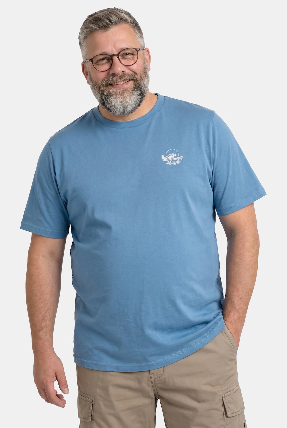 T-shirt, korte mouw, kleine print, tot 8XL