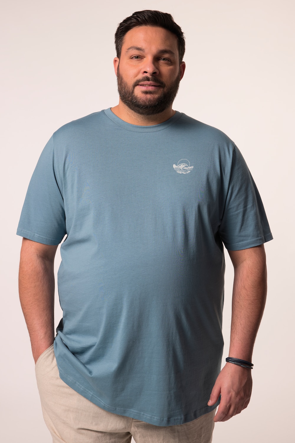 Men+ T-Shirt, Halbarm, kleiner Print, bis 8 XL