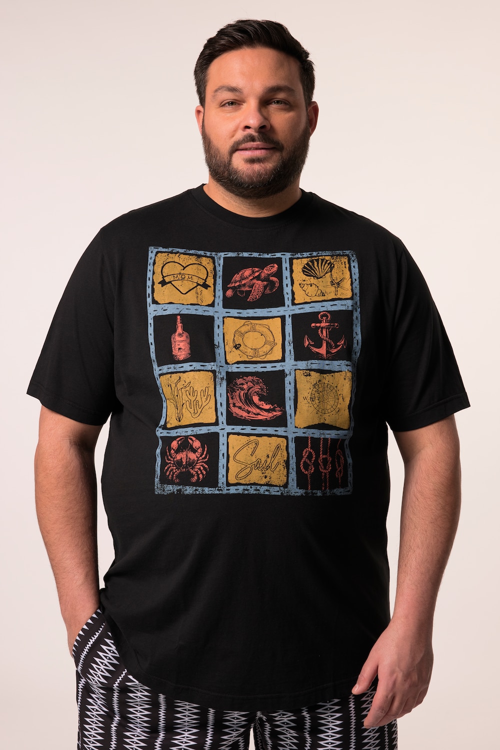 Men+ T-Shirt, Halbarm, Print, bis 8 XL