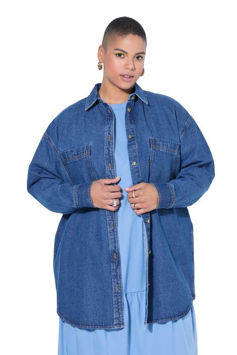 Džínová košile, oversize, límeček