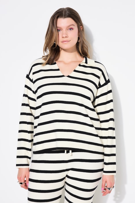 Striped Long Sleeve Polo