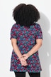 Floral Print Notch Neck A-Line Knit Tunic