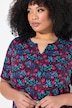 Floral Print Notch Neck A-Line Knit Tunic