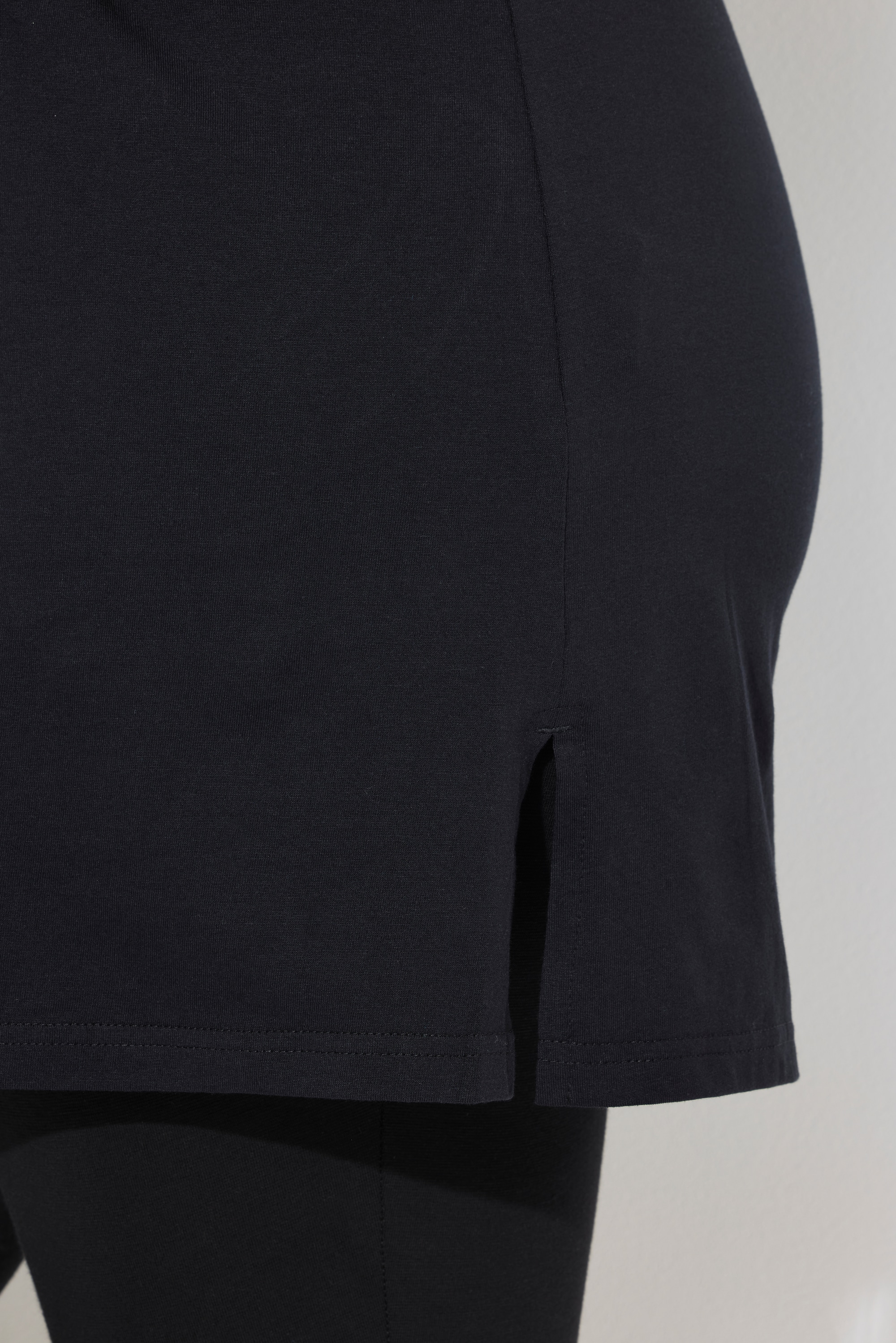 Ulla Popken Damen große Größen Longshirt A Linie V Ausschnitt Halbarm 839705