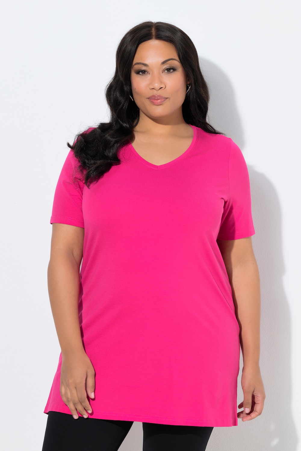 Große Größen Longshirt, Damen, rosa, Größe: 50/52, Baumwolle, Ulla Popken